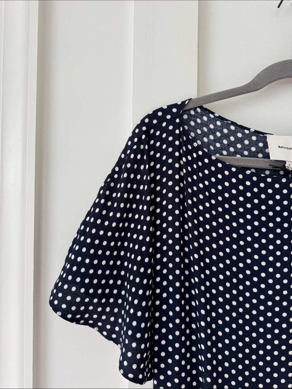 Reformation Navy and White Polka Dot Maxi Dress - Picture 5 of 11
